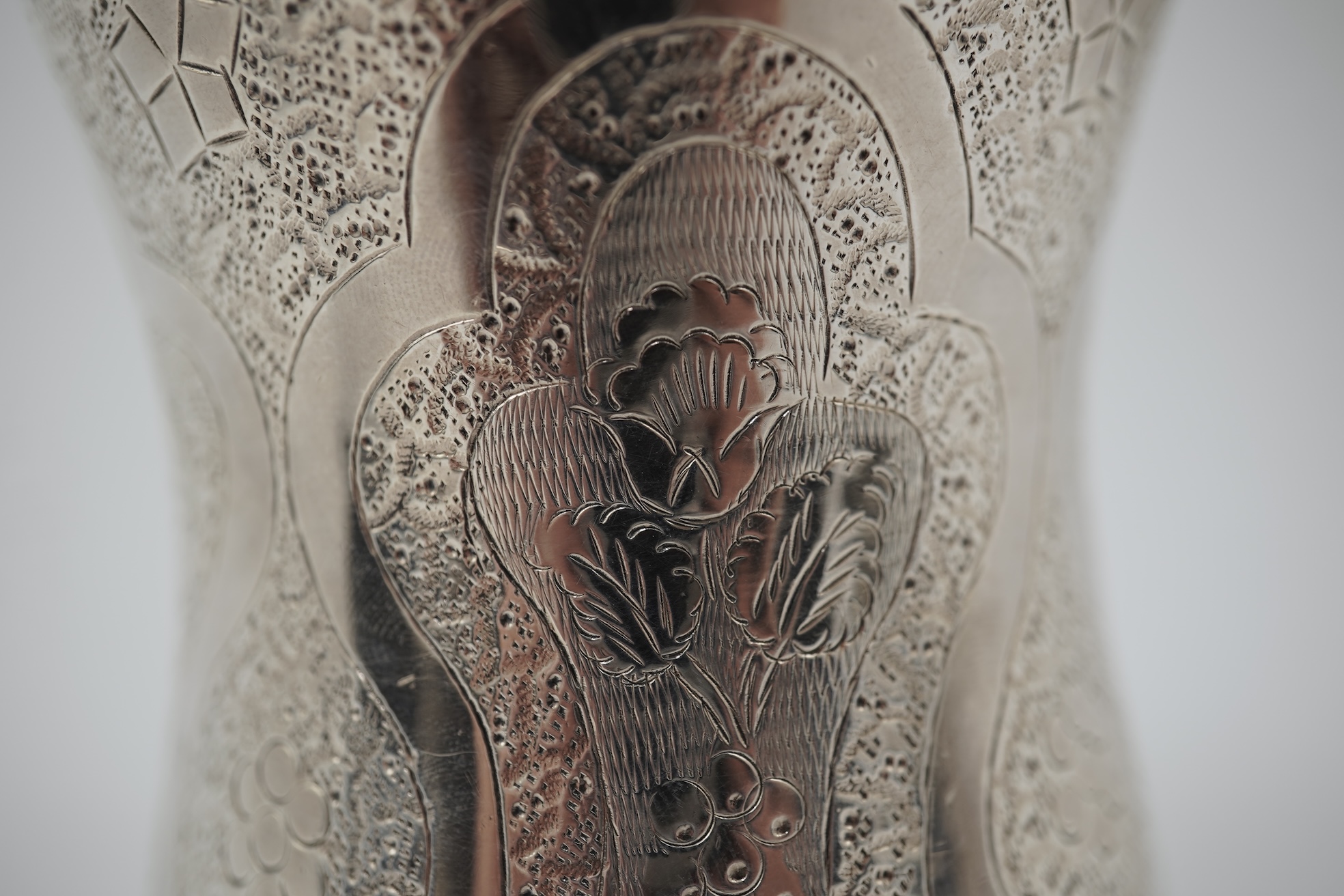 A late 19th/early 20th century Ottoman silver Sahlep cup and cover with stand